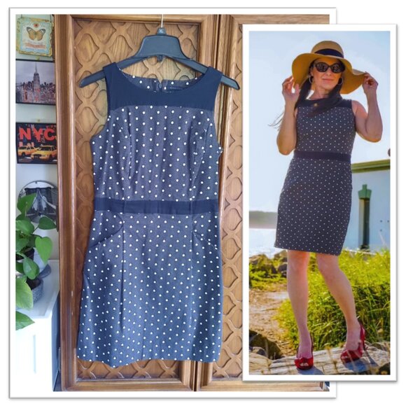 Tommy Hilfiger Vintage Sleeveless Sheath Dress with Pockets! - Navy, Size 4 - Picture 14 of 14